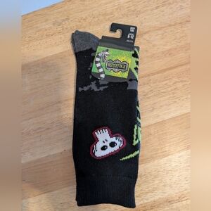 Beetlejuice Black and Green Socks Brand New With Tag M'en Size 8- 12 Brand New W